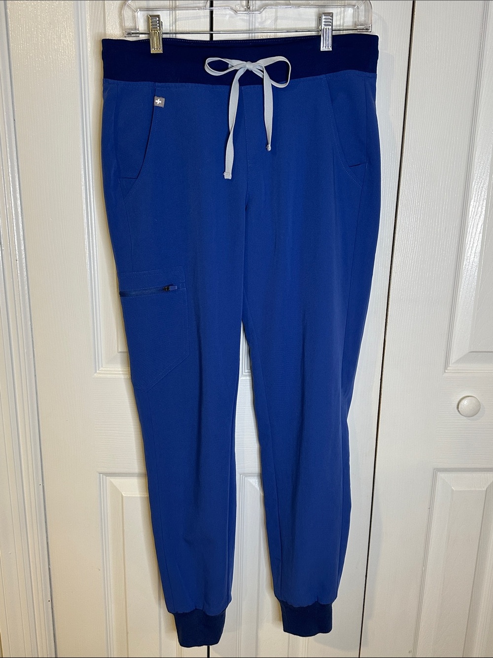 Figs Royal Blue Drawstring Joggers with Navy Waistband | S
